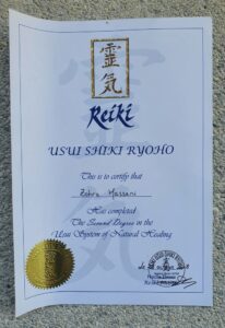 diplome-officiel-reiki-Zohra-hassani-Bordeaux-usui-shiki-ryoho-obtenu-octobre-2018